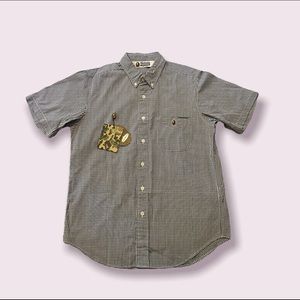 A Bathing Ape checkered short sleeve button down shirt